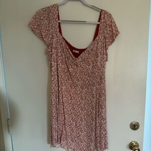 Abercrombie & Fitch Floral Red Cap Sleeve Mini Dress